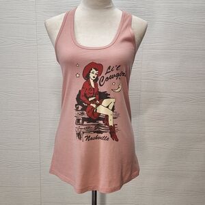 Ideal T Li'l Cowgirl Nashville Tank NWOT Pink Red Sz Medium Anna B. Webb Western